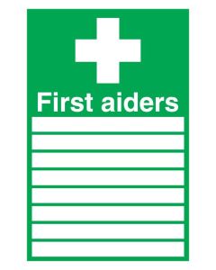 First Aiders (with spaces) and symbol 300x200 Rigid