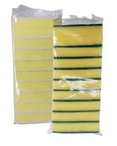 Abrasive Foam Scourer, Yellow/Green