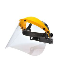 Faceshield with visor, yellow/black