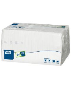Serviette 4 Fold 33cm x 33cm, White 1 ply
