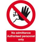 No Admittance Authorised Personnel Only 210x148 S/A