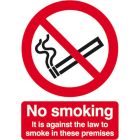 No Smoking, It is against the law to smoke in these premises 297 x 210 S/A